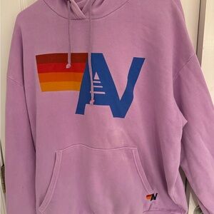Aviator Nation Logo Hoodie in Neon Purple. Size Large.